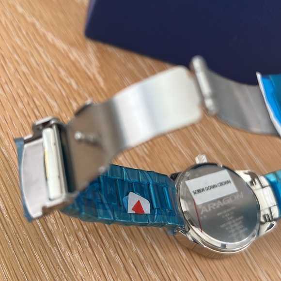 NIB ARAGON Ronda 762 A215 Star Halo Swarovski Crystals Stainless Steel - Picture 6 of 9